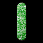 Metropolis III - White on Green skateboards