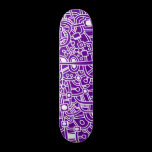 Metropolis III - White on Purple skateboards