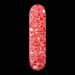 Metropolis III - White on Red skateboards