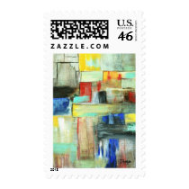 Metropolis  Postage Stamp From Original Painting