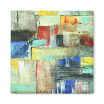 Metropolis  Square Magnet From Original Painting