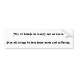 Metta Prayer Bumper Sticker Metta Prayer Bumper Sticker
