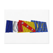 Meuse, Lorraine & France flags Postcards