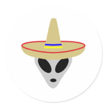 mexican alien sombrero stickers