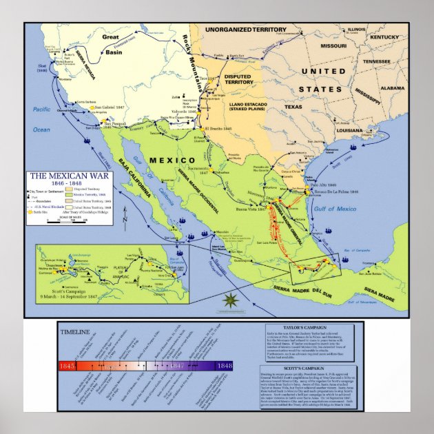 Mexican American War Overview Map Poster Zazzle Mexican American War Overview Map Poster Azj0v 8byvr 630 