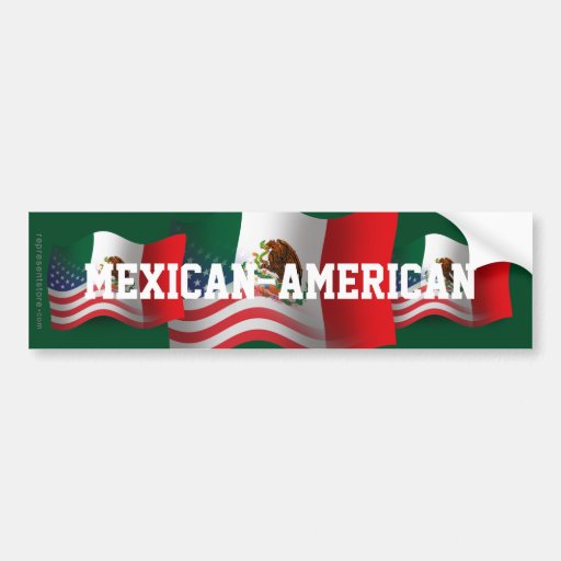 MexicanAmerican Waving Flag Car Bumper Sticker Zazzle