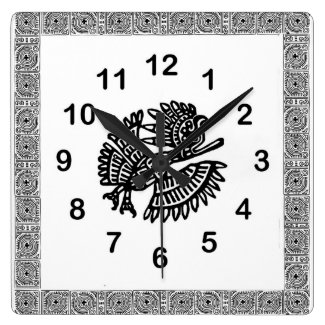 Mexican Bird Motif Wall Clock