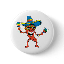 Mexican Chili Pepper Pinback Button