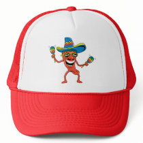 Mexican Chili Pepper Mesh Hats