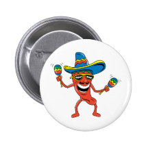 Mexican Chili Pepper Pinback Button