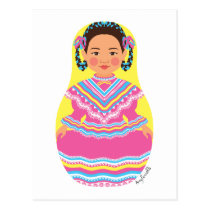 Mexican Dancer Matryoshka Postcard
