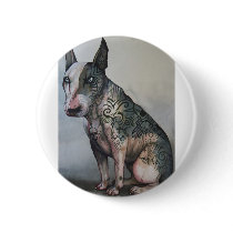 Mexican day of the dead bull terrier pins