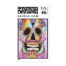 Mexican Day of the Dead Sugar Skull Stamp