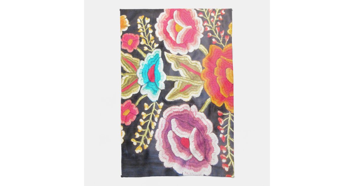 Mexican Embroidery design Hand Towel Zazzle