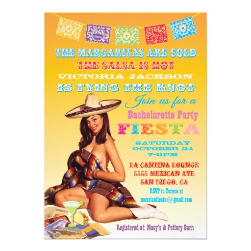 Mexican Fiesta Bachelorette Party Invitation
