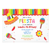 Mexican Fiesta Birthday Party Invitations