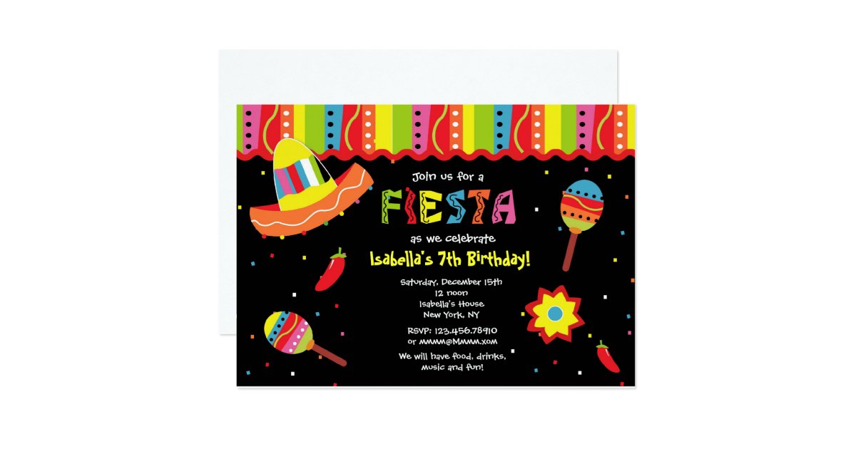 Mexican Fiesta Birthday Party Invitations | Zazzle
