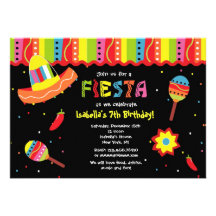 Mexican Fiesta Birthday Party Invitations