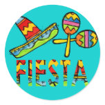 Mexican Fiesta Party Sombrero Maraca Stickers
