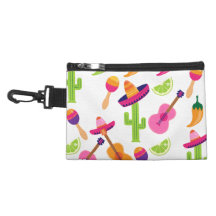 Mexican Fiesta Party Sombrero Saguaro Lime Peppers Accessory Bags