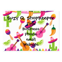 Mexican Fiesta Party Sombrero Saguaro Lime Peppers Business Cards