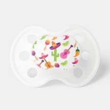 Mexican Fiesta Party Sombrero Saguaro Lime Peppers Pacifier