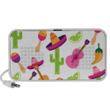 Mexican Fiesta Party Sombrero Saguaro Lime Peppers Mini Speaker