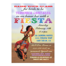 Mexican Fiesta PIn up Bridal Shower Invitations