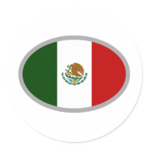 Mexican Flag! Cool Design! Round Sticker