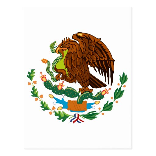 Mexican Flag / Mexican Coat of Arms Postcard Zazzle