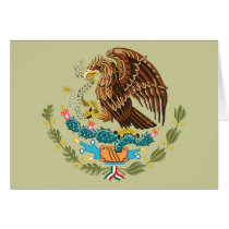 MEXICAN FLAG - MEXICO STYLE - COAT OF ARMS GREETING CARD