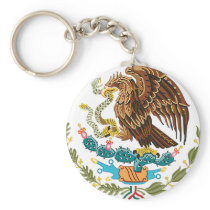 MEXICAN FLAG - MEXICO STYLE - COAT OF ARMS KEYCHAINS