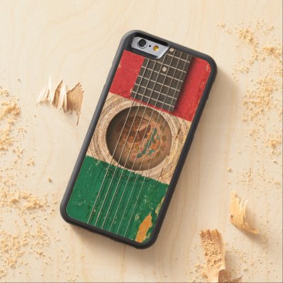 Mexican Flag on Old Acoustic Guitar Carved® Maple iPhone 6 Bumper
