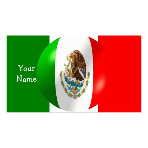 Mexican Flag With Bubble Business Card