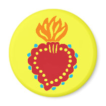 Mexican Folk Art Sacred Heart magnets