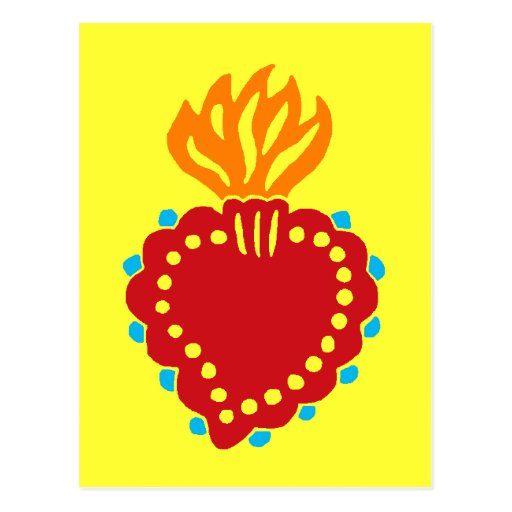 Mexican Folk Art Sacred Heart Post Cards