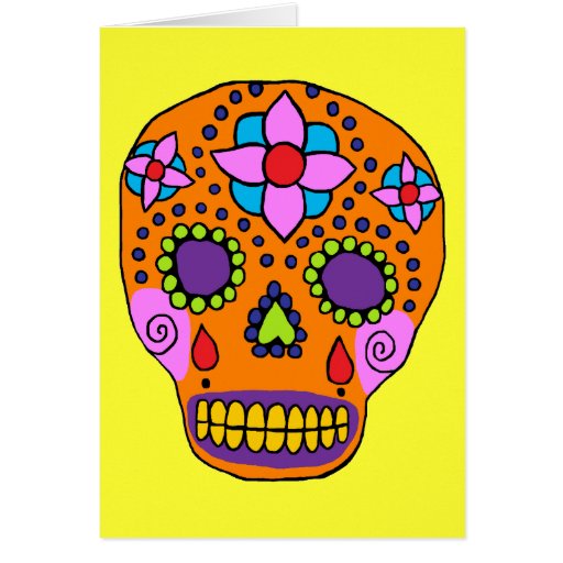 Mexican Folk Art Sugar Skull Cards Zazzle 3588