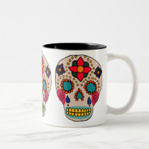 Mexican Folk Art Sugar Skull Coffee Mugs