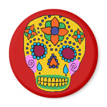 Mexican Folk Art Sugar Skull magnets