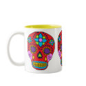 Mexican Folk Art Sugar Skull mugs
