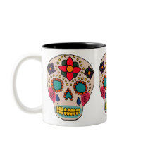 Mexican Folk Art Sugar Skull Coffee Mugs