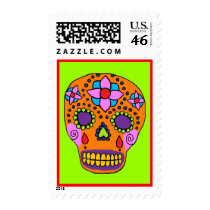 Mexican Folk Art Sugar Skull Postage