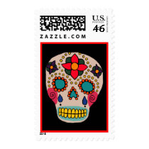 Mexican Folk Art Sugar Skull Stamps