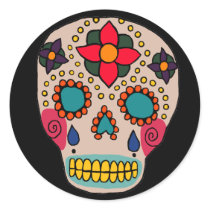 Mexican Folk Art Sugar Skull Sticker