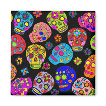 Mexican Folk Art Sugar Skulls Magnets