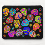 Mexican Folk Art Sugar Skulls Mouse Pads