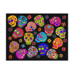 Mexican Folk Art Sugar Skulls Post Cards
