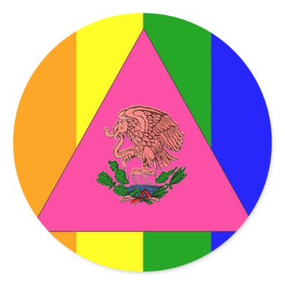 Mexican Gay Pride Flag Round Sticker