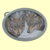 Mexican Gray Wolf Canine Dog ArtByAkiko Akiko belt buckles