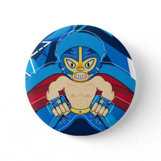 Mexican Luchador Wrestler Button button
